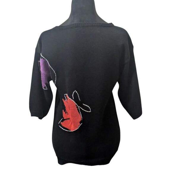 Vintage 80s 90s Jimmy Garcia New York Hand Loomed Art Sweater Small - Picture 7 of 7